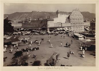 (INDIA/CEYLON [SRI LANKA]--BOURNE/SHEPHERD/SCOWEN/SKEEN) Album with approx. 60 photos: Jaipur, Agra, Lucknow, Darjeeling & Mt. Everest.